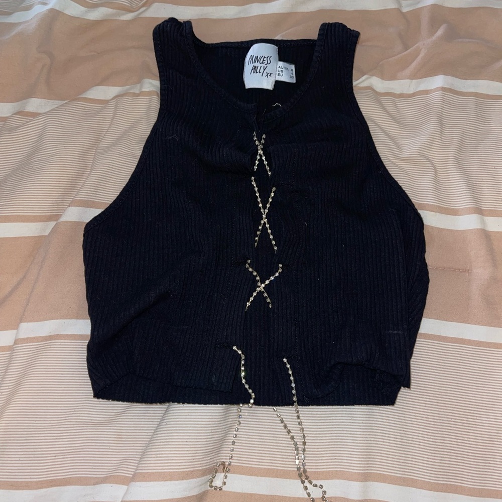 rhinestone crop top